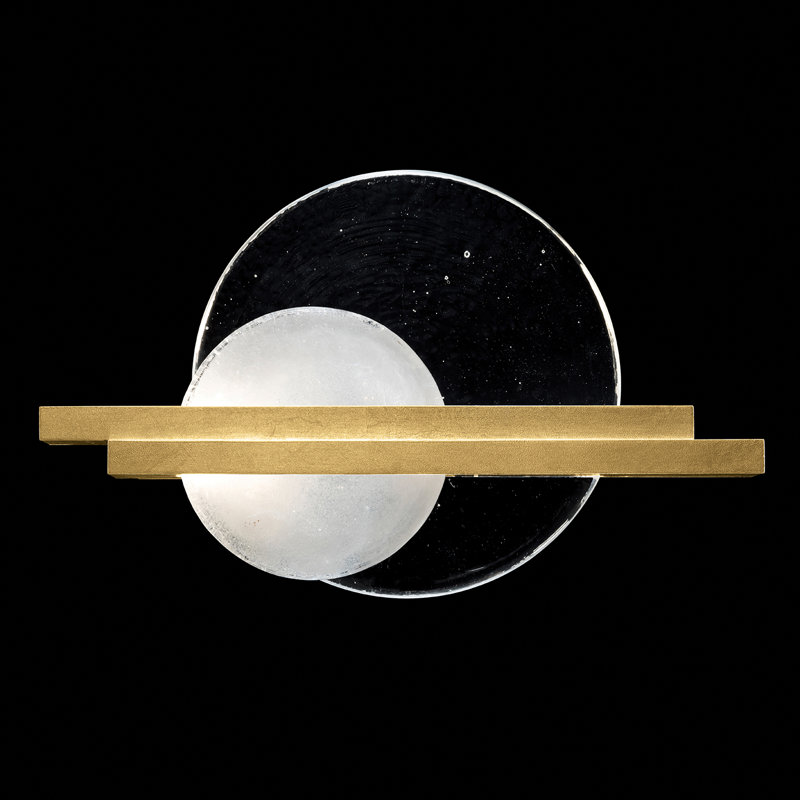 Selene Wrought Iron LED Flush Mounted Sconce, Gold