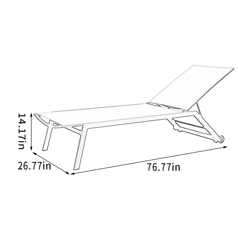 Chaise longue d'extérieur réglable en alliage d'aluminium