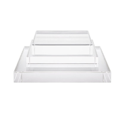 Ensemble de 3 bases carrées en cristal