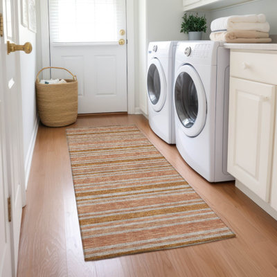 Kinslee Washable Striped Indoor / Outdoor Rug