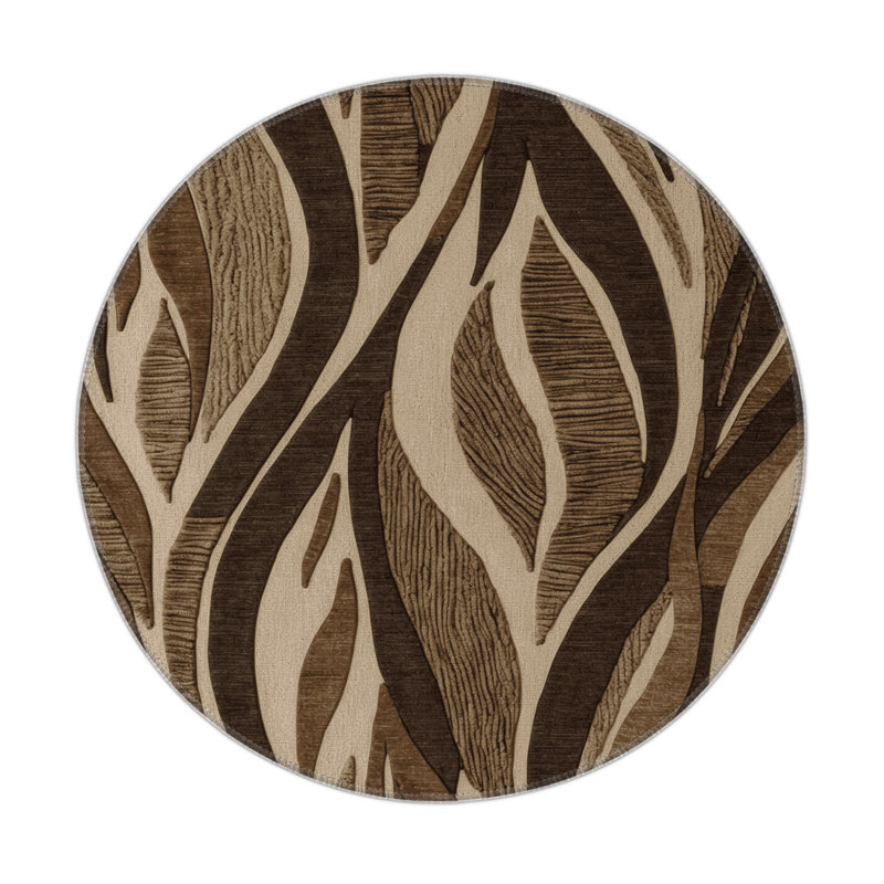 Tapis d'intérieur et d'extérieur brun Nature, Rond 5 pi