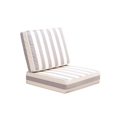 Outdoor Seat Cushion Set Deep Seating Patio Cushion Set Thick Cushions 23.6"x23.6"x5”,Black Stripes