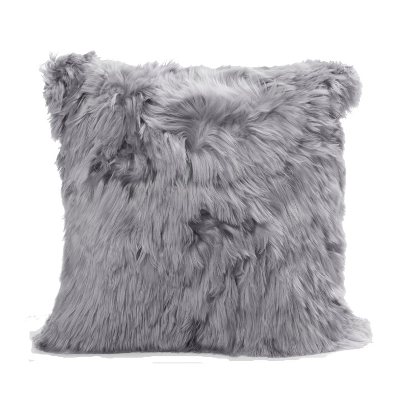 Feather Throw Pillow, Light Gray