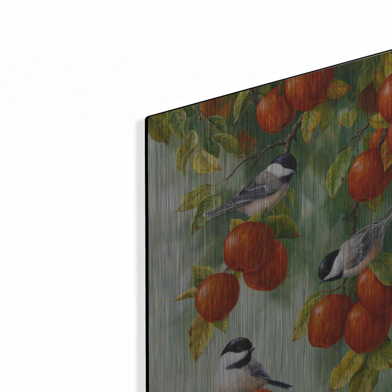 Art mural en métal «Apple Harvest Chickadees» par Crista Forest, H 16 po x l 12 po