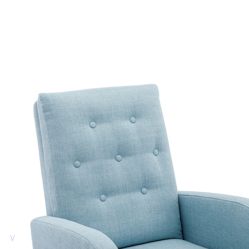 Fauteuil berçant à haut dossier, Bleu clair