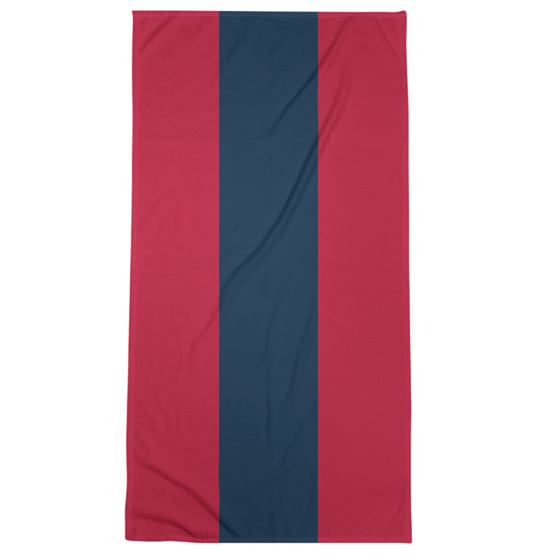 Bath Towel, Burgundy/Prussian Blue