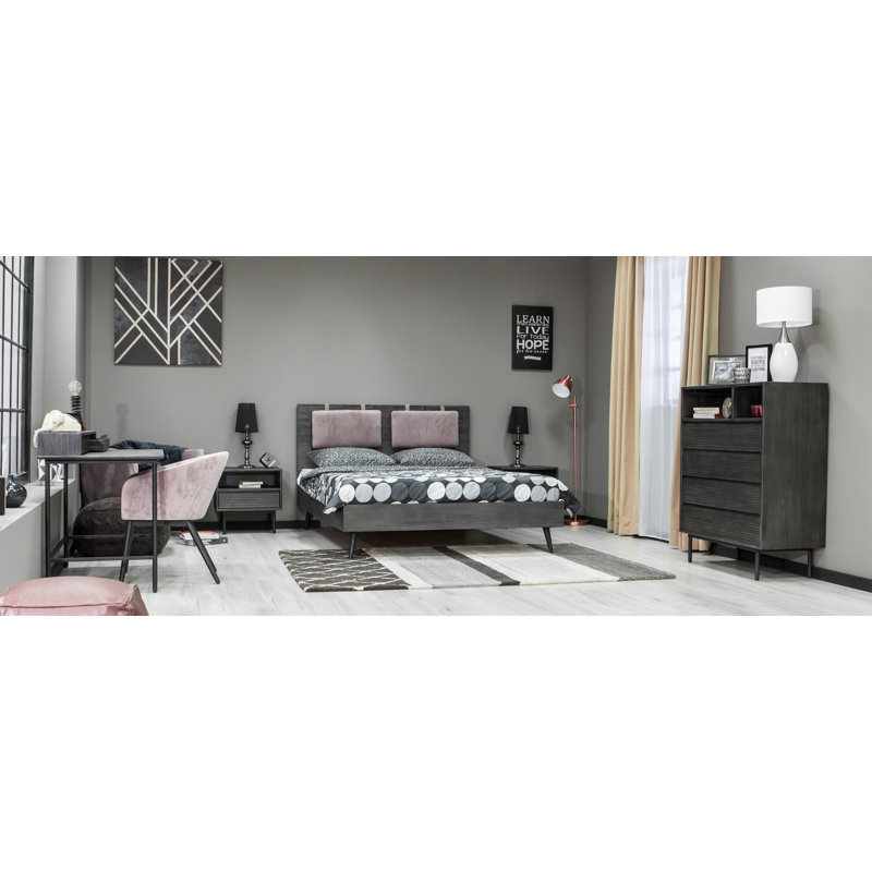Barcus 55cm W Solid Wood Bedside Table