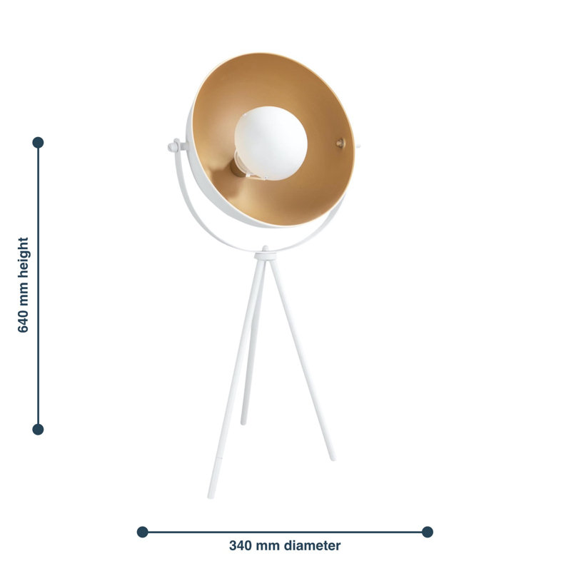 Mallen 64cm Tripod Table Lamp, White