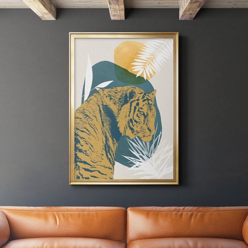 Annegriet Jungle Cat I - impression d'un seul cadre photo, H 24,5 po x l 18,5 po x P 1 po, Or