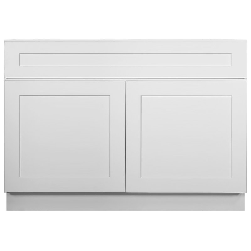 Design House Brookings Unassembled Shaker Sink Base Kitchen Cabinet, White, 48" W