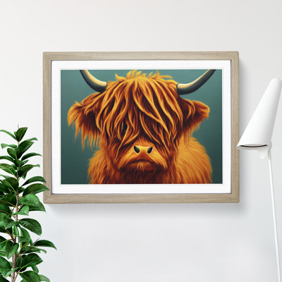 Highland Cow Portrait Vol.3 1 Piece Single Picture Frame Wall Art