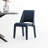 Saddle Leather Dining Chair Upholstered Side Chair With Padded Seat, Armless Vanity Chair With Metal Frame For Dining Living Room Vanity Office, Blue-841651796
