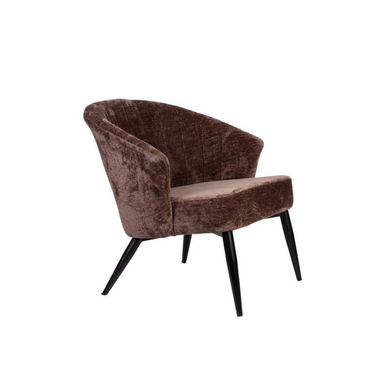 Georgia Barrel Chair, 17"H x 22"W x 20"D, Brown