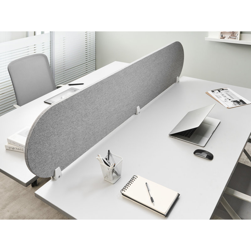 Grey Desk Dividers, 40cm H x 180cm L, Light Grey