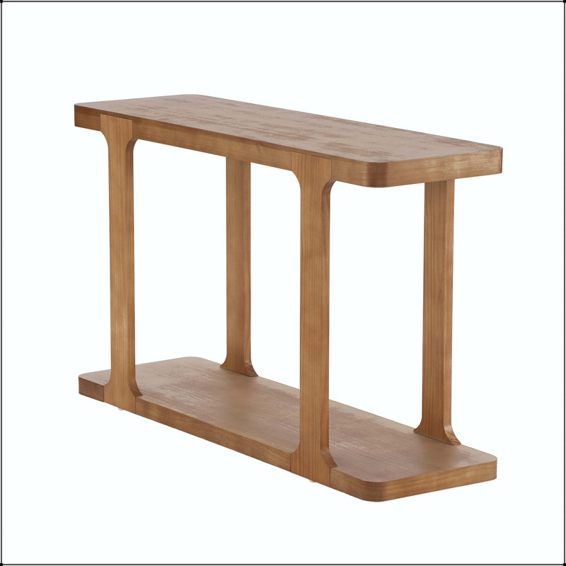 Console de style minimaliste moderne de 50 po - Pieds en bois massif, placage de pin