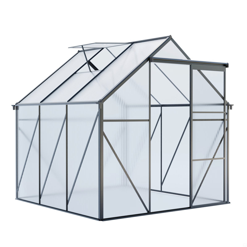 Base surélevée en polycarbonate et serres en aluminium robustes