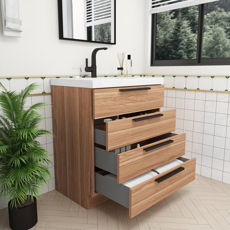 Meuble-lavabo autoportant Carla, 30", Chêne blanc