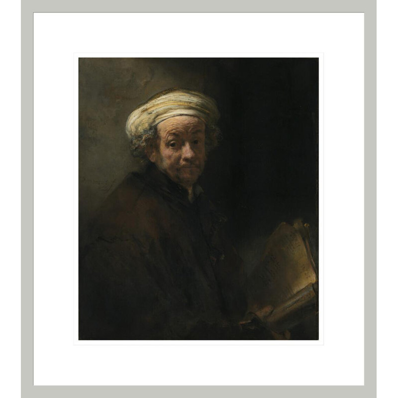 Autoportrait de l'apôtre Paul par Rembrandt van Rijn - Estampe numérique encadrée, 19.86" H x 17.75" W