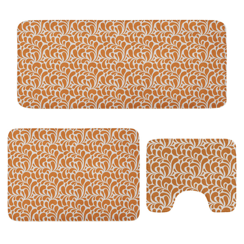  Ensemble de tapis pour salle de bain Burnt Orange 3 pièces