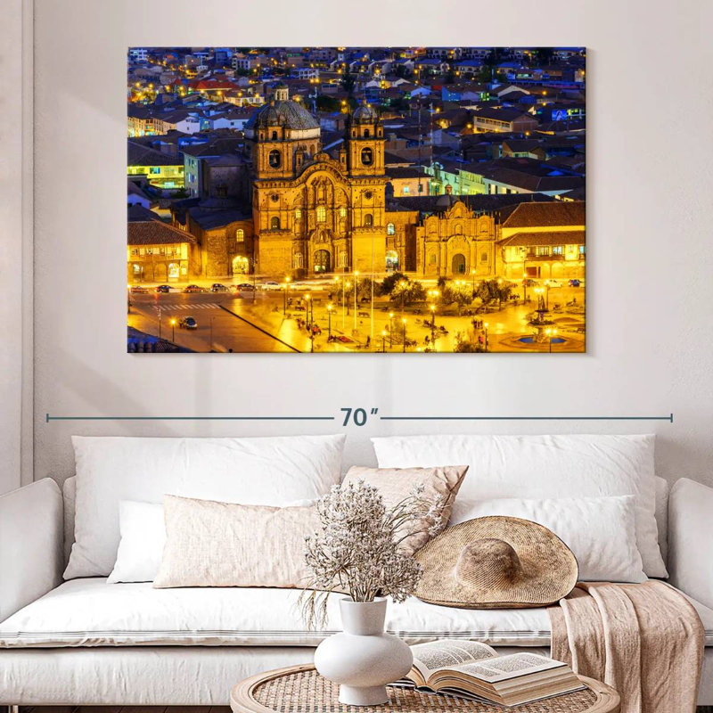 Adella Plaza De Armas la nuit, H 34 po x l 51 po