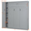 Lit escamotable double pleine grandeur avec tablettes, garde-robe et lumières DEL, gris-1281374197-1281374202