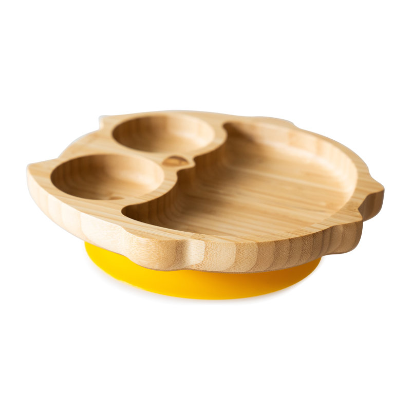 Bamboo Owl Plate, Yellow