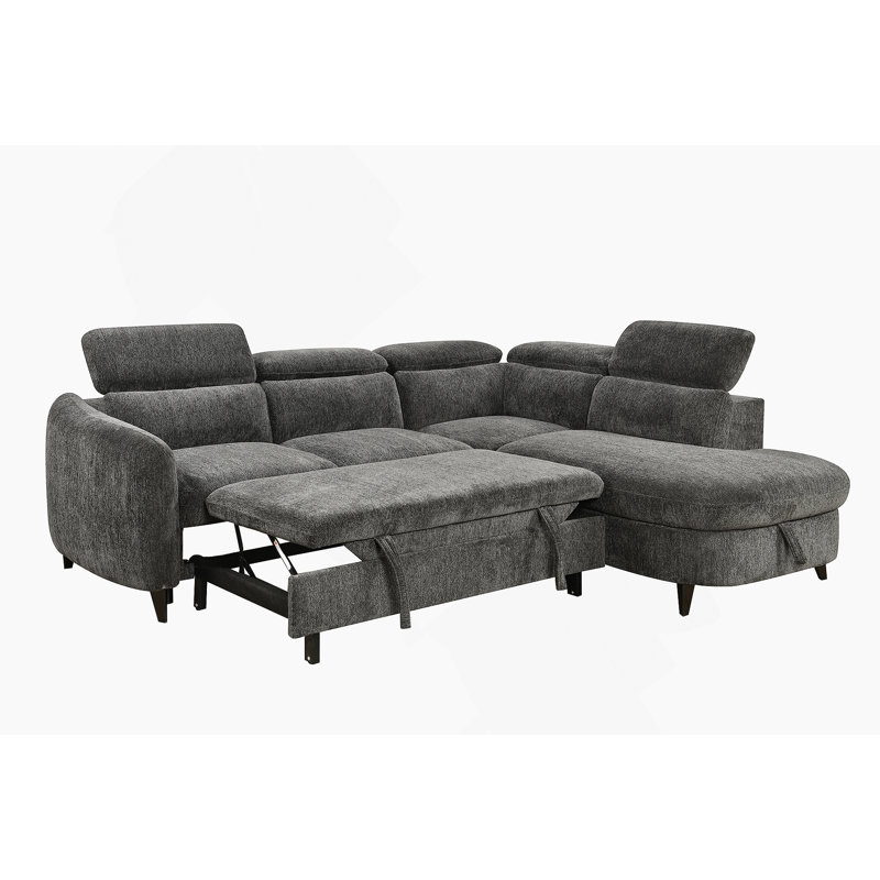 Canapé-lit modulaire avec canapé-lit et méridienne 2 en 1 avec canapé-lit et canapé-lit modulaire, gris foncé, Dark Gray