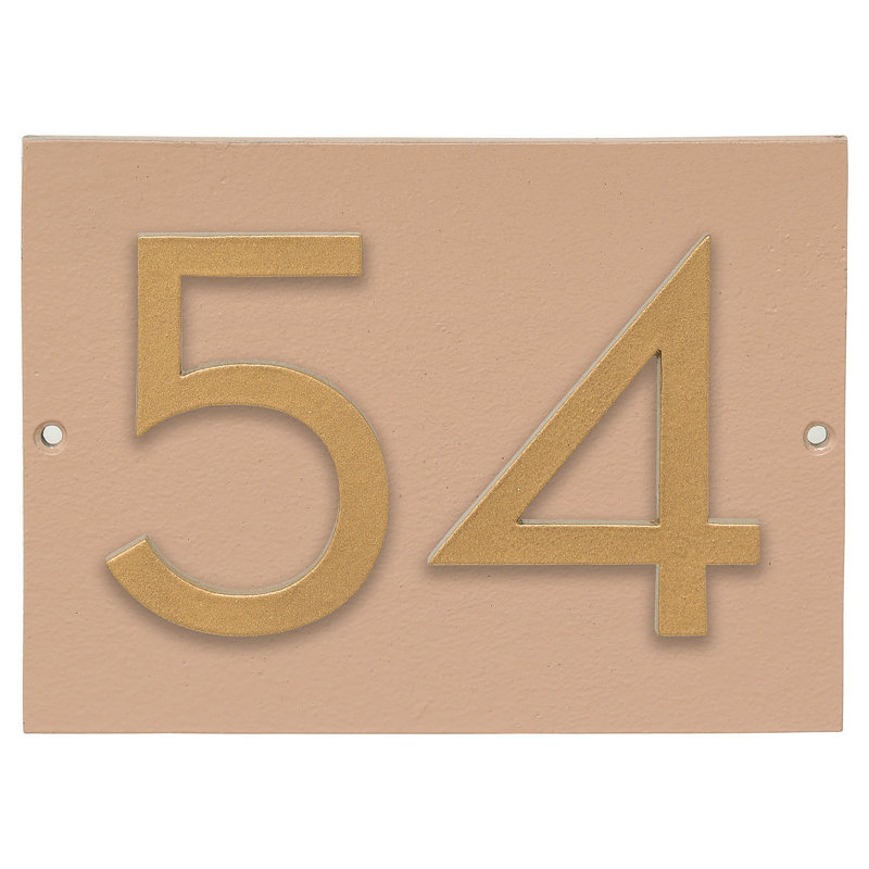 Plaque murale rectangulaire, Taupe / or, Oui