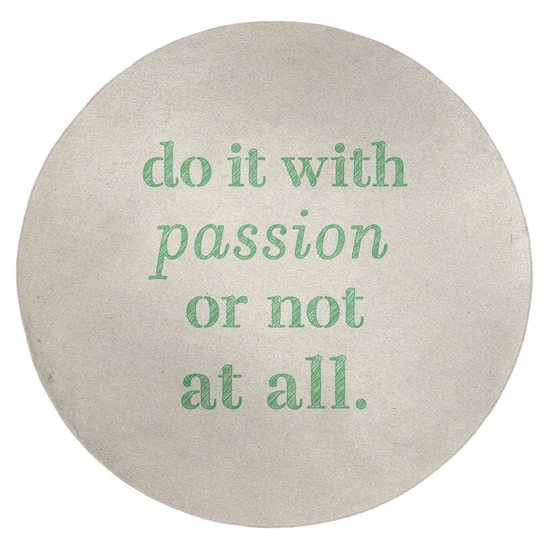 Quotes Chenille Indoor Rug, Round 5'