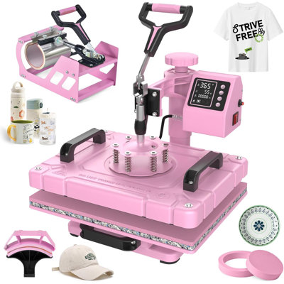 Heat Press 12x15 inch T Shirt Heat Press Machine 5 in 1 with Multifunction Heat Transfer Sublimation Combo