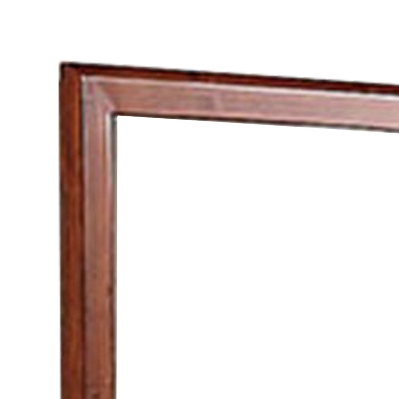 Wood Flat Mirror, 36" x 32", Brown