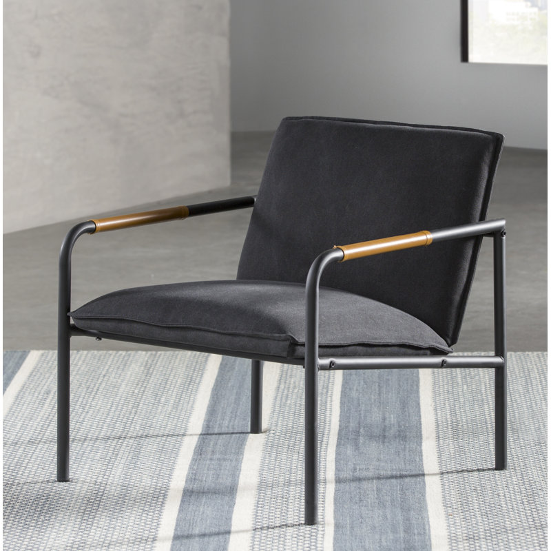 Méridienne de 26,77 po Twinar, Mélange de polyester, Tissu gris anthracite