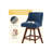 Upholstered Counter Height Swivel Bar Stools Thick Padded (Set of 2)-1882405236