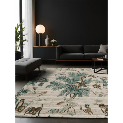Tapis beige soyeux et moelleux