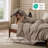 Bedsure 100% Washed Cotton Duvet Cover Oversized Queen Set -  Minimalist Cotton Beding Set For All Season（set of 3）-125402765-125402764