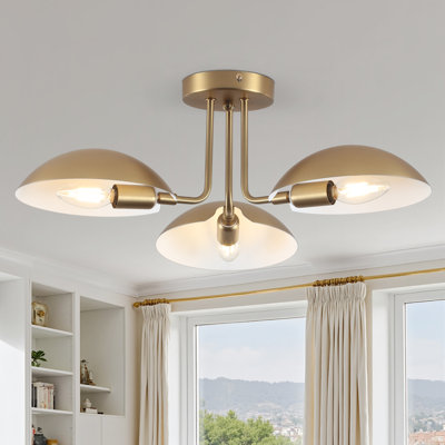 Plafonnier semi-encastré 3 lumières Spoutnik