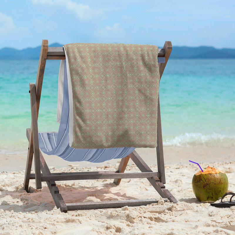 Serviette de plage napperon, Brun/vert
