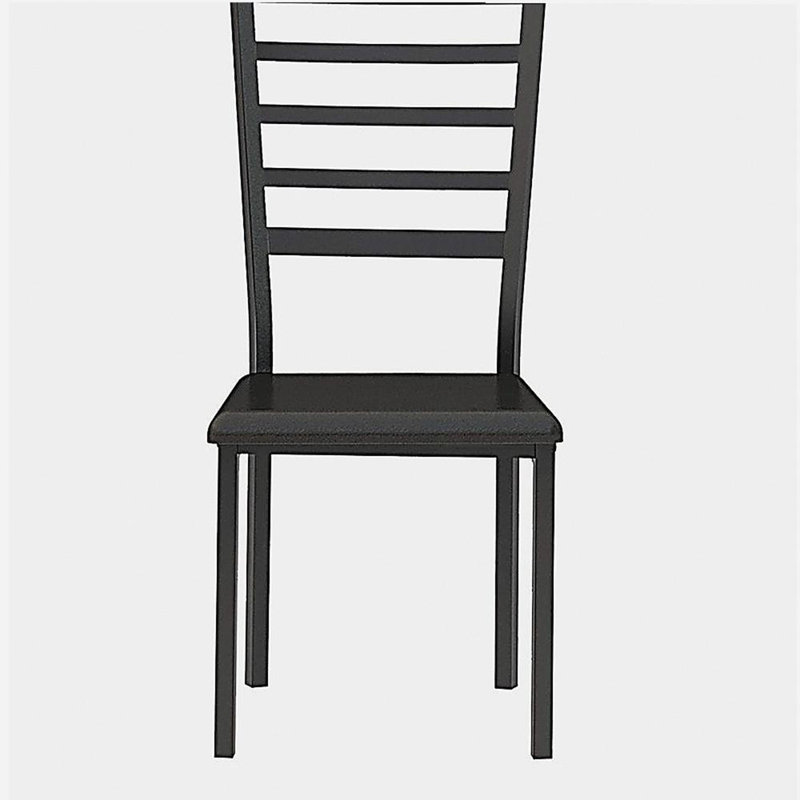 Ensemble de bureau d'écriture 2 pièces avec traitement en cuir noir