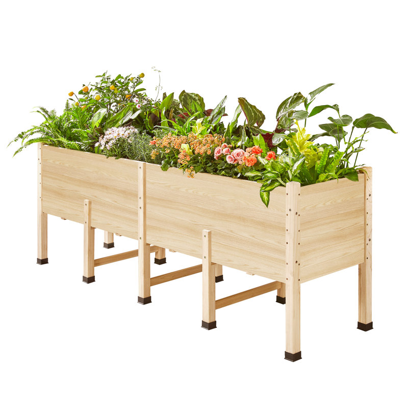 Wooden Raised Garden Bed with Legs,  Deep Elevated Planter Box for Deep-Rooted Plants, for Balcony, Patio & Backyard, Easy Assembly