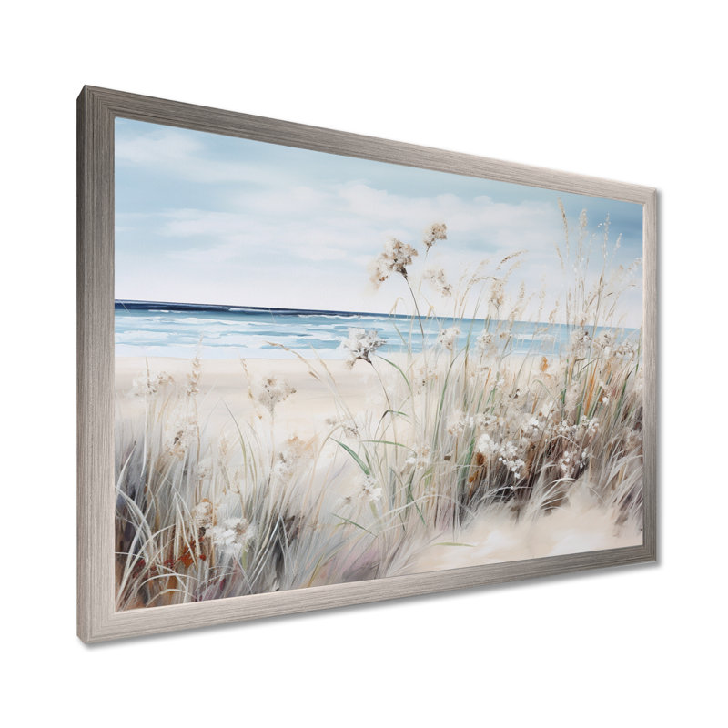 Plant Plant Beauty On The Beach - Plants, impressions sur toile, Cadre simple argenté, H 34 po x l 44 po x P 1,5 po