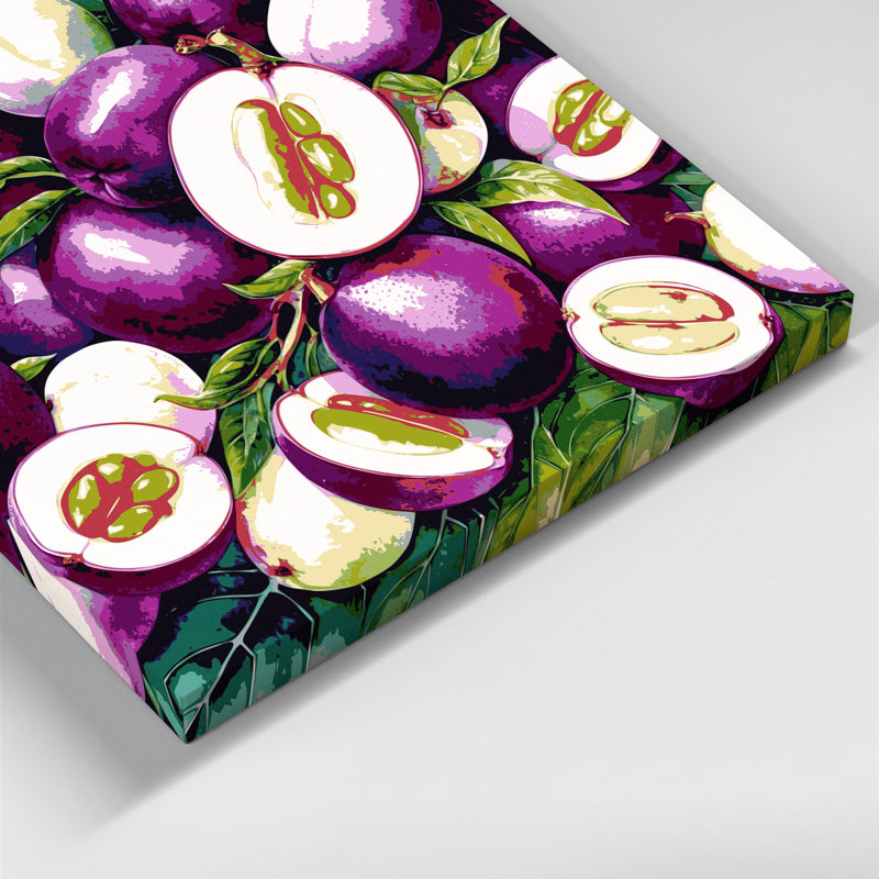 Fruit, mangoustan brun, art mural sur toile, H 12 po x l 12 po