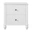 Table de chevet 23 po avec 2 tiroirs, couleur blanche - Table de chevet en bois robuste pour la chambre à coucher et le salon, décor moderne, MP1