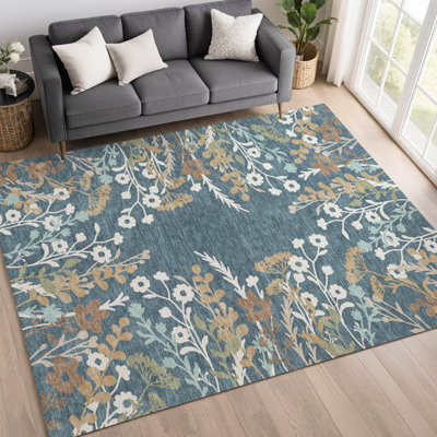 Tapis floral intérieur / extérieur lavable à la machine Bourkelands ACN2334