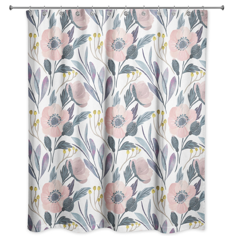 Rideau de douche simple floral Gonesse