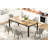Industrial Rectangular Dining Table, Vintage Wood Top with Metal Legs, Seats 6-8-1741080105