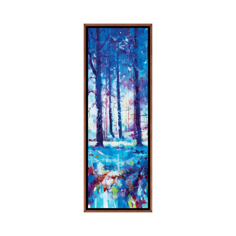 Mile End Wood by Doug Eaton - Panoramic Painting on Canvas, 121.92 cm H x 40.64 cm W, Classic Brown Wood Framed
