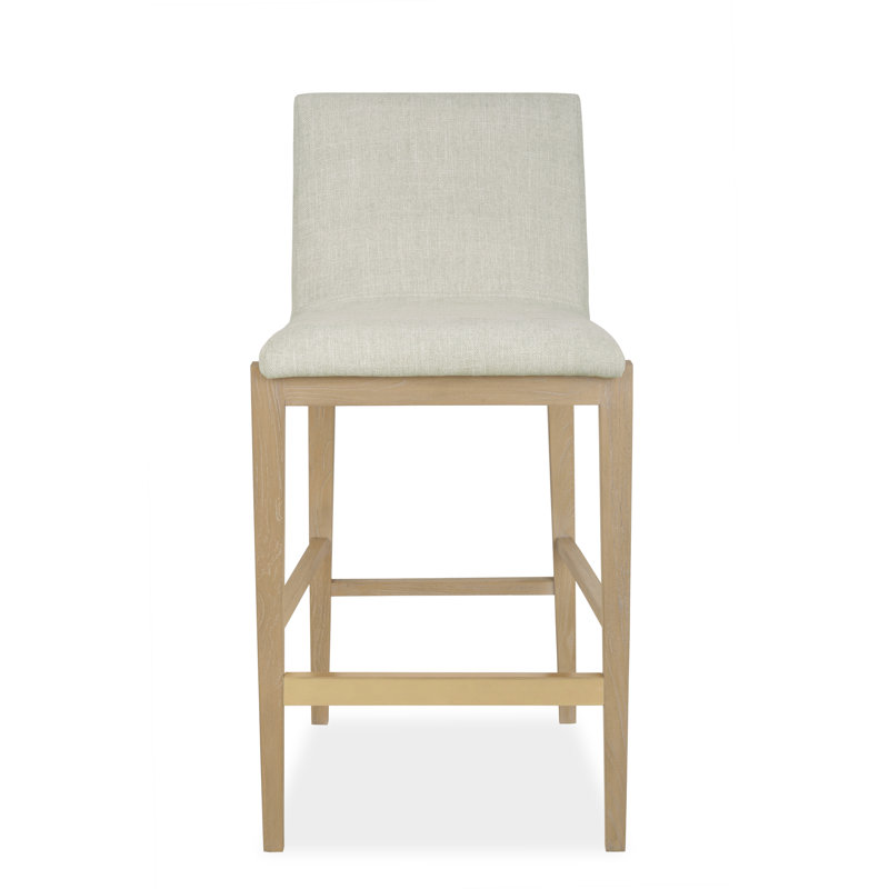 Cavallini Upholstered Stool with Solid Wood Frame