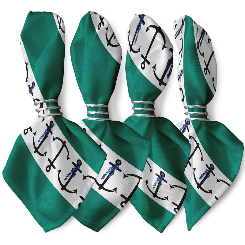 Hargrove Anchor Stripe Napkins, Green