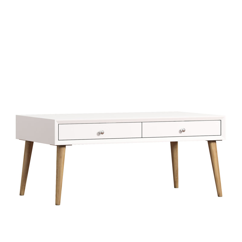 Table basse avec rangement Weare, Blanc