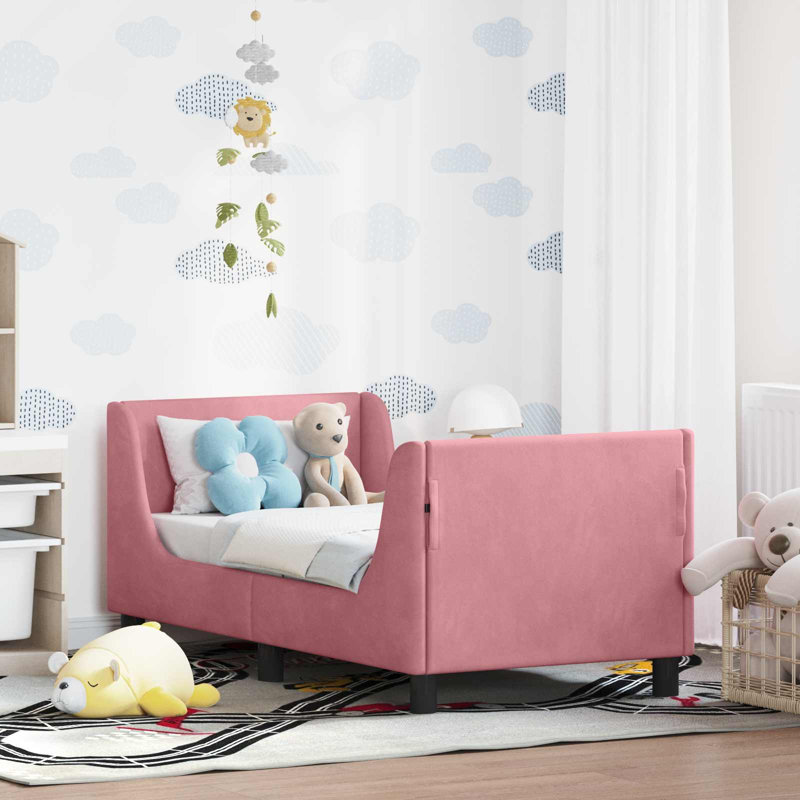 Bed Frame, Pink/Black, Cot Bed / Toddler (70 x 140cm)
